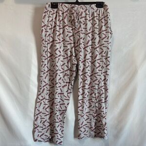 Cozy White and Red Pajama Pants LL47
